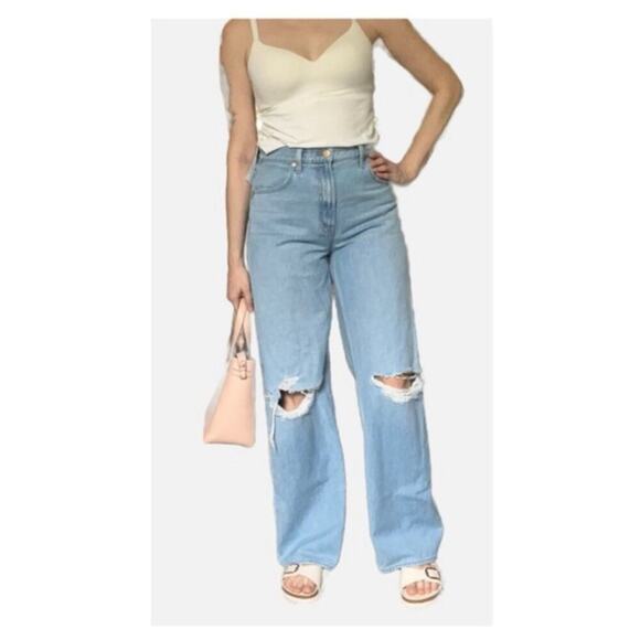 Mother Snacks The Fun Dip Puddle Wide Leg High Rise Jeans Lots of Nibbles 25 - Picture 1 of 10